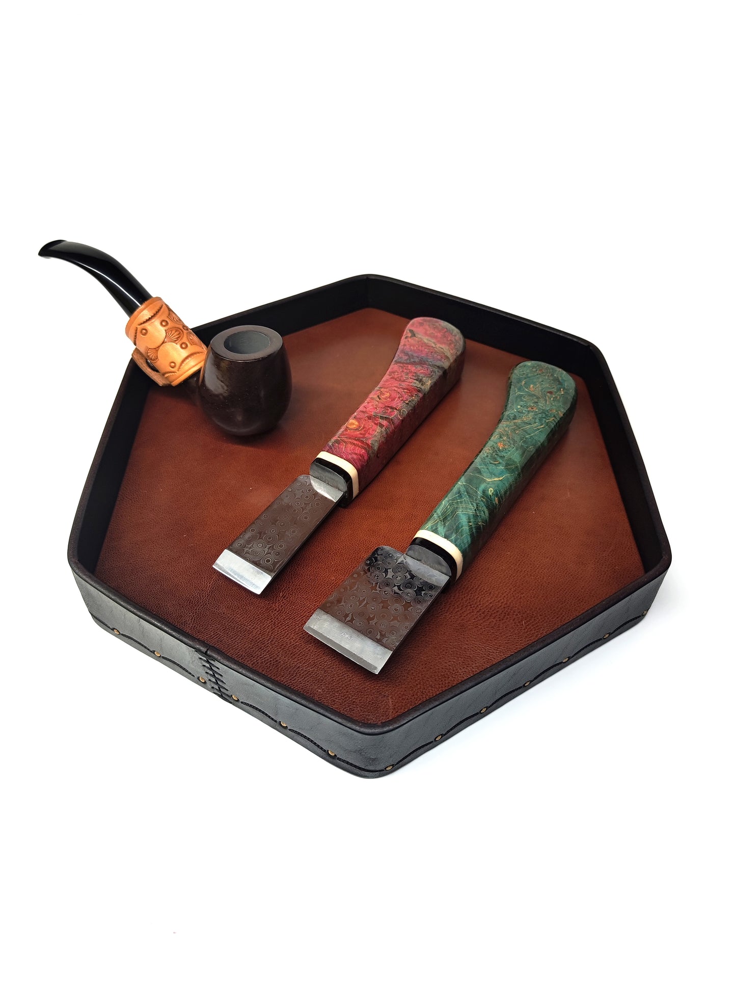 Handmade custom leather tray