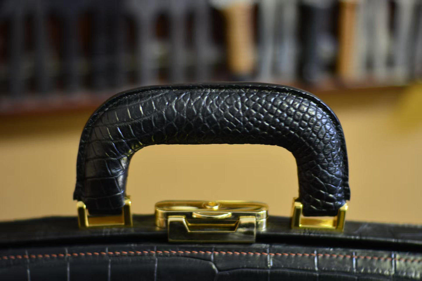 Handmade crocodile Dior briefcase; Business handbag