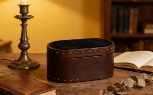 Handmade customized leather retro plain storage box