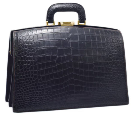 Handmade crocodile Dior briefcase; Business handbag