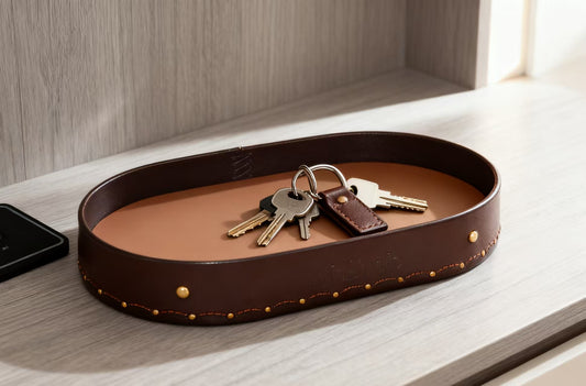 Handmade custom leather tray