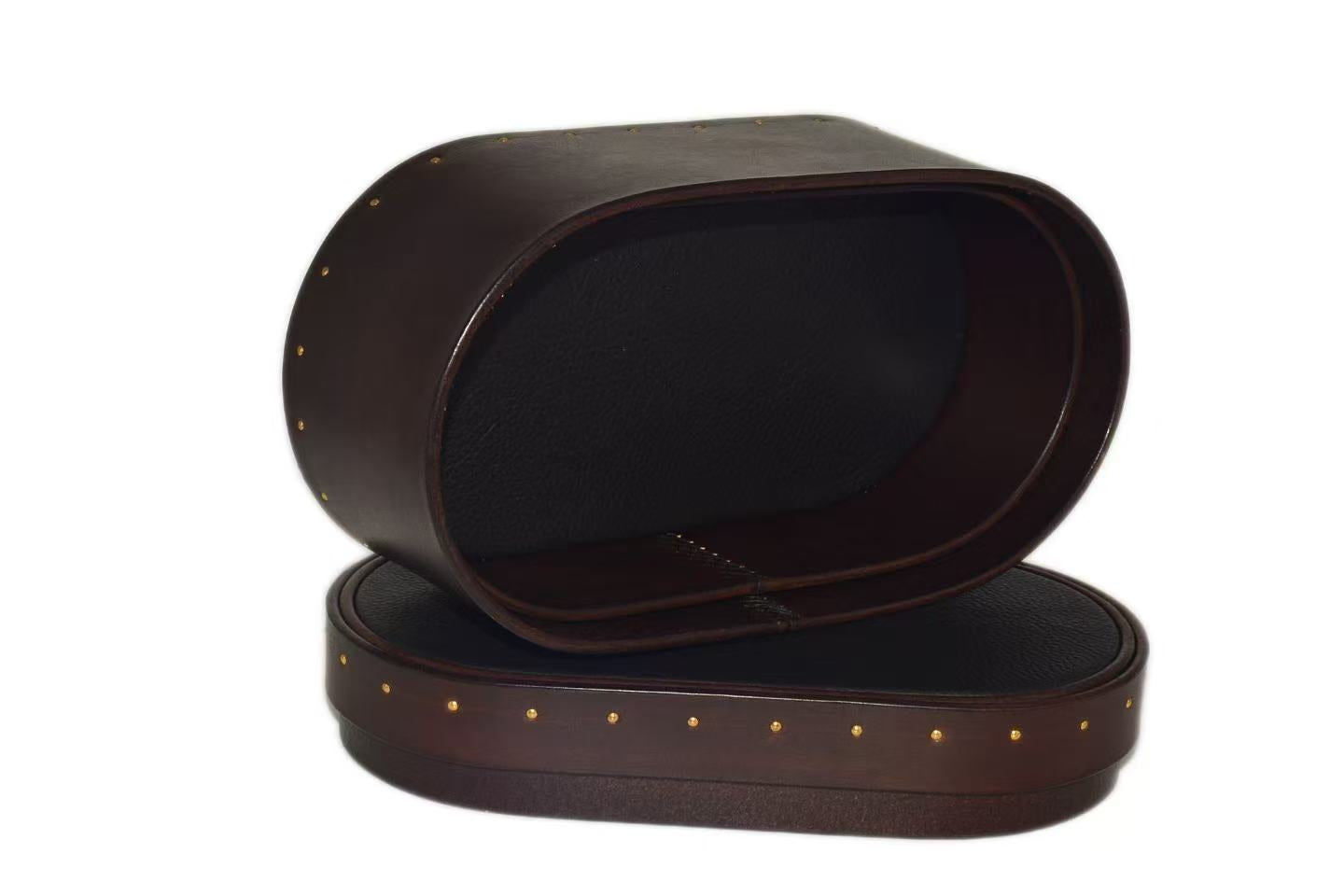 Handmade customized leather retro plain storage box