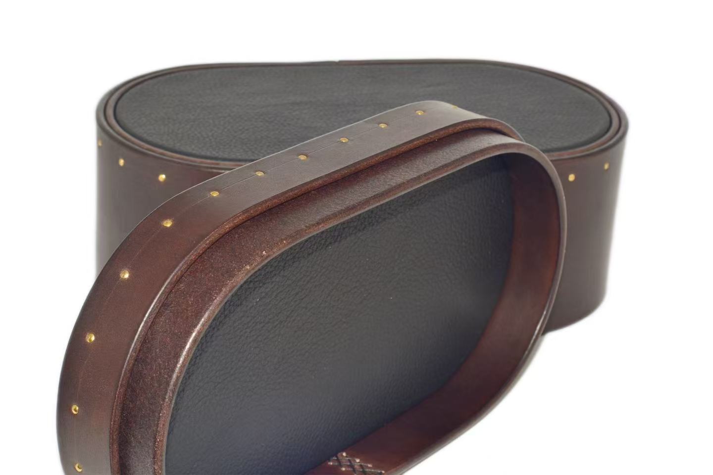 Handmade customized leather retro plain storage box