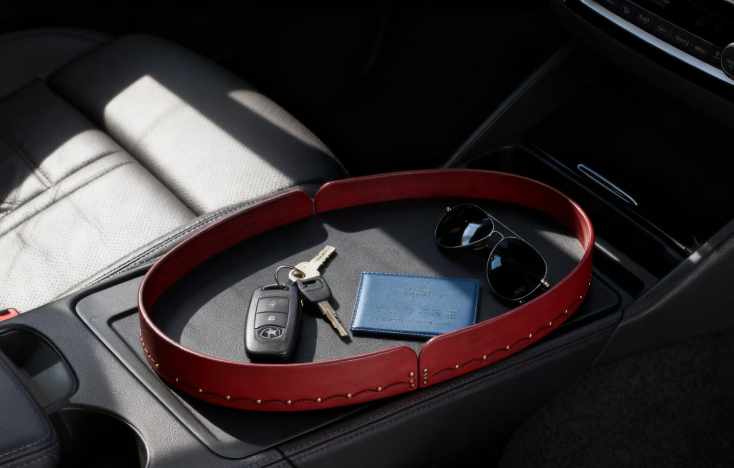 Handmade custom leather tray