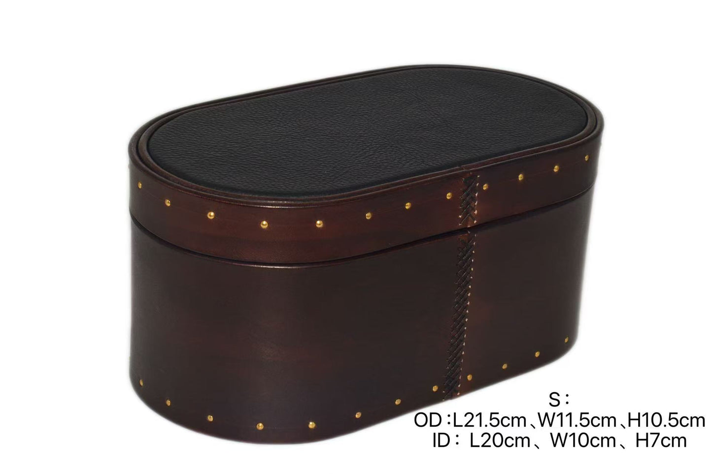 Handmade customized leather retro plain storage box