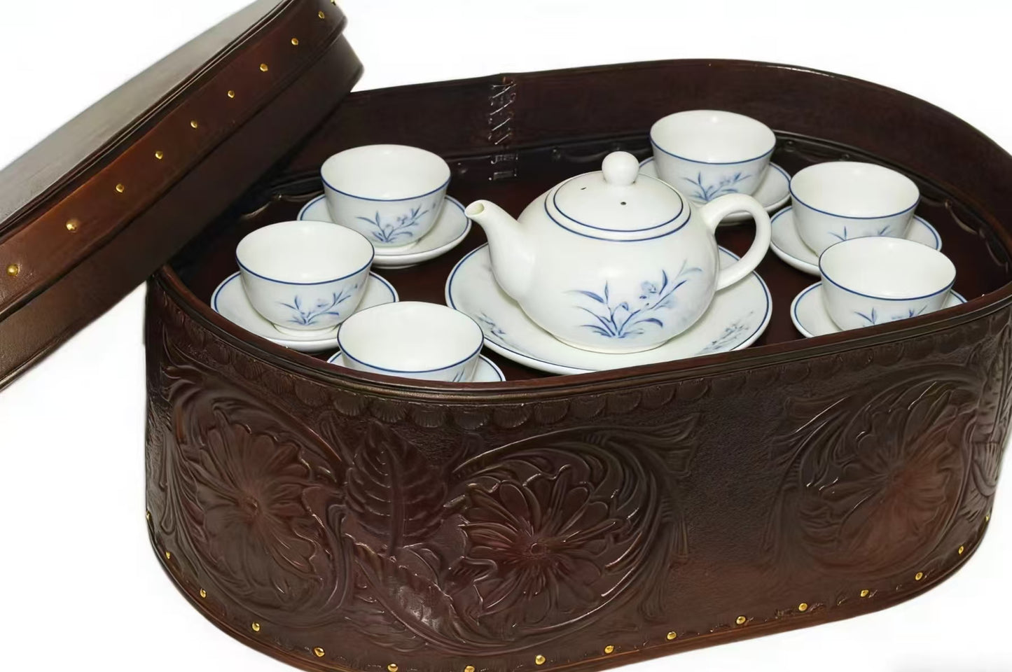 Handmade leather, storage box, jewelry, tea bag, portable