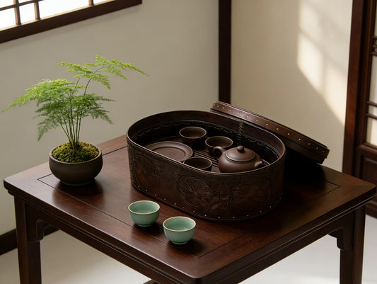 Handmade leather, storage box, jewelry, tea bag, portable