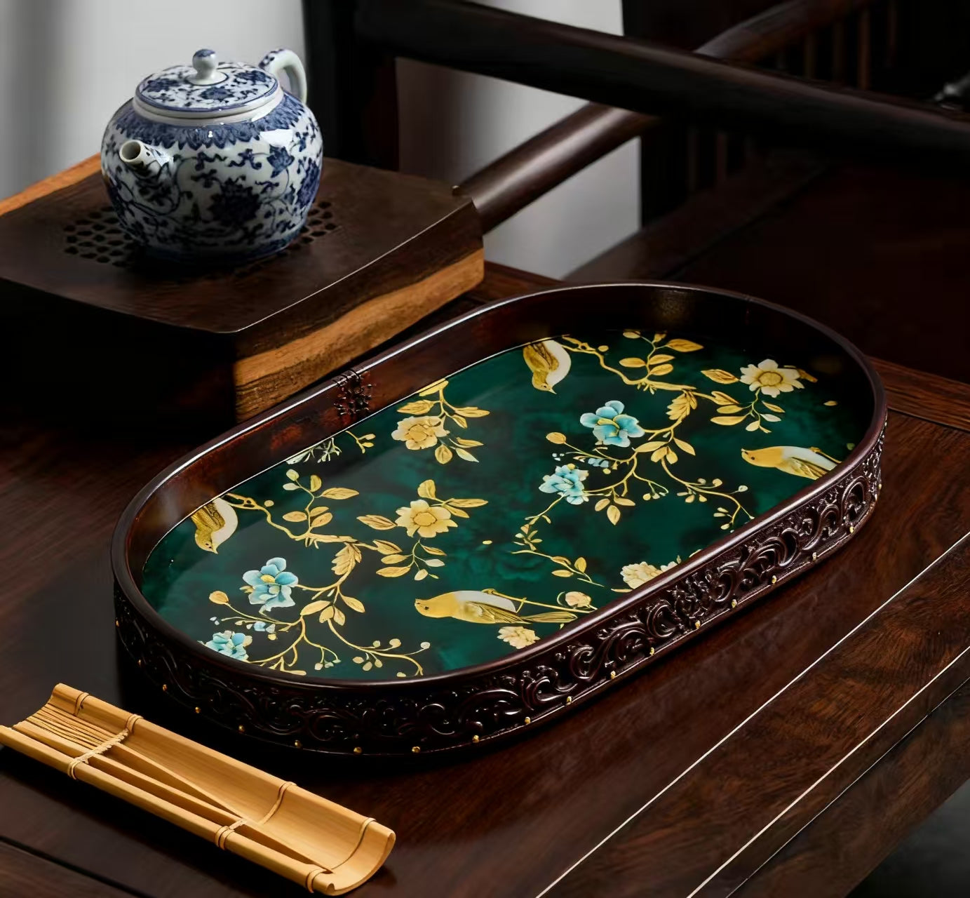 Handmade custom leather tray