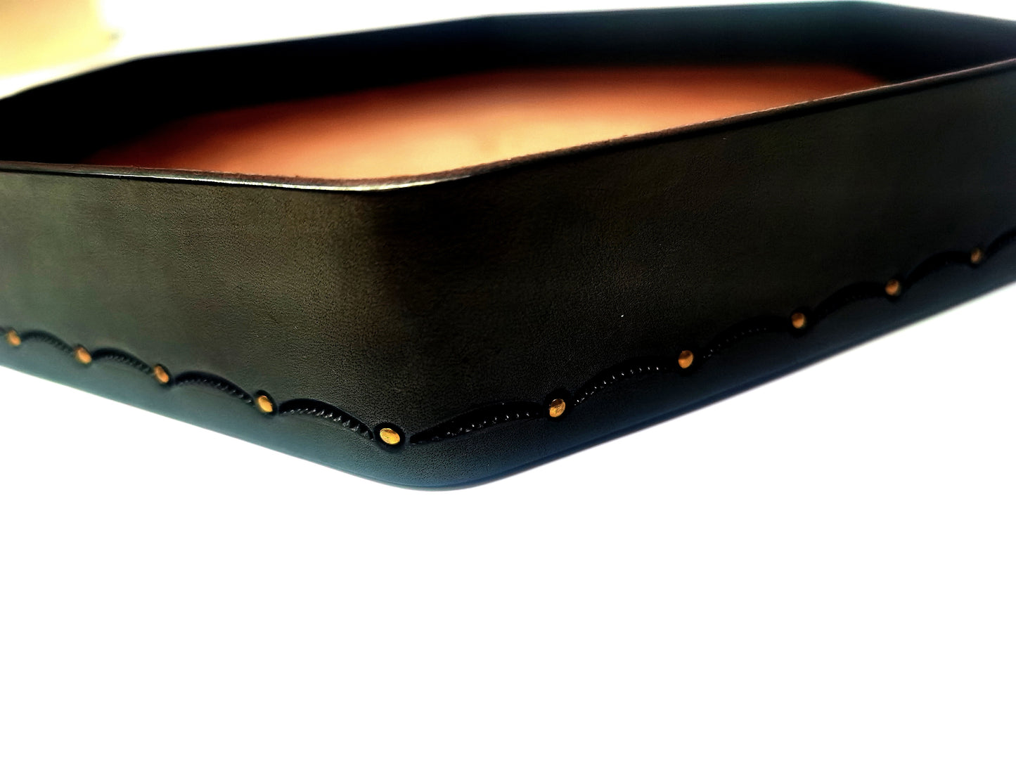 Handmade custom leather tray