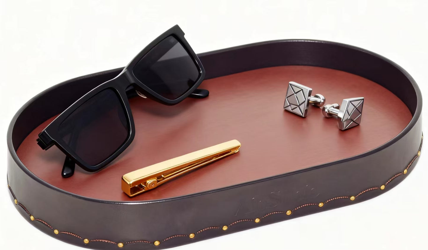 Handmade custom leather tray